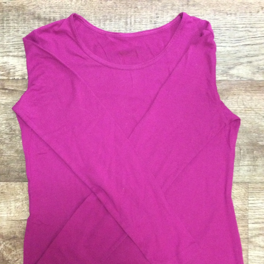 Fuchsia colored long sleeve tee